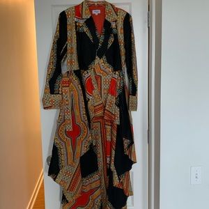 African print asymmetrical jacket